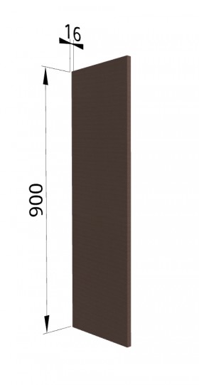 Панель торцевая ВП Квадро (для шкафа верхнего высокого) Шоколад кожа в Муромцево - muromcevo.katalogmebeli.com | фото