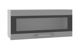 Ройс ПГСФ 800 Шкаф верхний горизонтальный со стеклом с фотопечатью Белый софт в Муромцево - muromcevo.katalogmebeli.com | фото