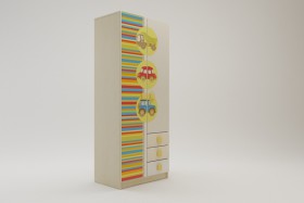 Шкаф 2-х створчатый с ящиками Клаксон (Бежевый/корпус Клен) в Муромцево - muromcevo.katalogmebeli.com | фото