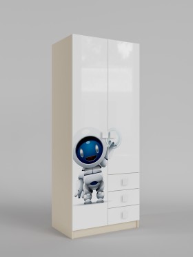 Шкаф 2-х створчатый с ящиками Санни (Белый/корпус Клен) в Муромцево - muromcevo.katalogmebeli.com | фото