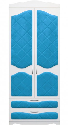 Шкаф 2-х створчатый с ящиками серии Иллюзия 84 Ярко-голубой в Муромцево - muromcevo.katalogmebeli.com | фото