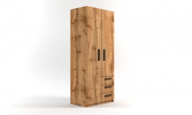 Шкаф 2-х створчатый с ящиками Шервуд (Дуб Вотан) в Муромцево - muromcevo.katalogmebeli.com | фото