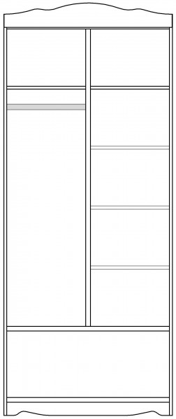 Шкаф 2-х створчатый серии Иллюзия 99 Серый в Муромцево - muromcevo.katalogmebeli.com | фото 4
