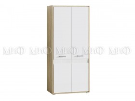Шкаф 2-х створчатый спальня Фортуна (Дуб сонома/белый глянец) в Муромцево - muromcevo.katalogmebeli.com | фото