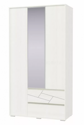 Шкаф 3-х дверный с ящиками Аделина 1200 Рамух белый в Муромцево - muromcevo.katalogmebeli.com | фото