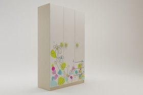 Шкаф 3-х створчатый с ящиками Флёр (Белый/корпус Клен) в Муромцево - muromcevo.katalogmebeli.com | фото