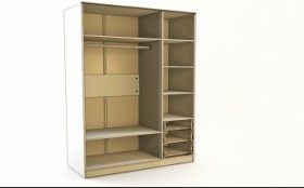 Шкаф 3-х створчатый с ящиками Флёр (Белый/корпус Выбеленное дерево) в Муромцево - muromcevo.katalogmebeli.com | фото 2