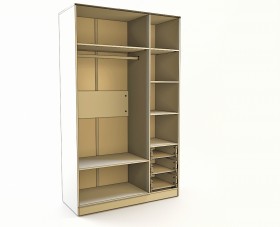 Шкаф 3-х створчатый с ящиками Лофт (Белый/корпус Дуб Сонома) в Муромцево - muromcevo.katalogmebeli.com | фото 2