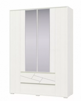 Шкаф 4-х дверный с ящиками Аделина 1600 Рамух белый в Муромцево - muromcevo.katalogmebeli.com | фото