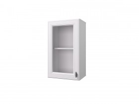 Шкаф 40 с витриной Ева (Белый Софт/Белый) в Муромцево - muromcevo.katalogmebeli.com | фото