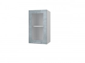 Шкаф 40 с витриной Лофт (Камень Оленна/Белый) в Муромцево - muromcevo.katalogmebeli.com | фото