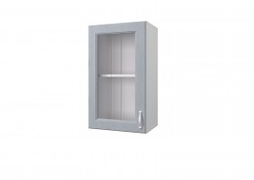 Шкаф 40 с витриной Принцесса (Серый/корпус Белый) в Муромцево - muromcevo.katalogmebeli.com | фото