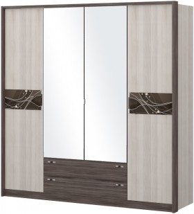 Шкаф четырехстворчатый с зеркалом Шк69.1 Николь в Муромцево - muromcevo.katalogmebeli.com | фото