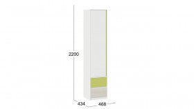 Шкаф для белья комбинированный «Сканди» Дуб Гарден/Белый/Зеленый в Муромцево - muromcevo.katalogmebeli.com | фото 4