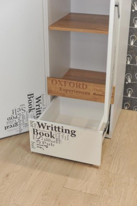 Шкаф для белья «Оксфорд» (Ривьера/Белый с рисунком) в Муромцево - muromcevo.katalogmebeli.com | фото 4