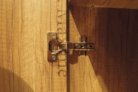 Шкаф для белья «Пилигрим» (Дуб Каньон светлый, Фон серый) в Муромцево - muromcevo.katalogmebeli.com | фото 6