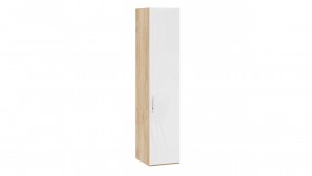 Шкаф для белья с 1 глухой дверью «Эмбер» Яблоня Беллуно/Белый глянец в Муромцево - muromcevo.katalogmebeli.com | фото