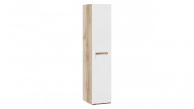 Шкаф для белья с 1-ой дверью «Фьюжн» Дуб Делано/Белый глянец в Муромцево - muromcevo.katalogmebeli.com | фото