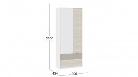Шкаф для одежды комбинированный «Сканди» Дуб Гарден/Белый/Глиняный серый в Муромцево - muromcevo.katalogmebeli.com | фото 4