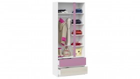 Шкаф для одежды комбинированный «Сканди» Дуб Гарден/Белый/Лиловый в Муромцево - muromcevo.katalogmebeli.com | фото 4