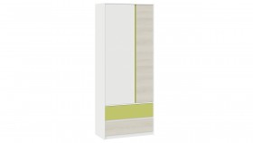 Шкаф для одежды комбинированный «Сканди» Дуб Гарден/Белый/Зеленый в Муромцево - muromcevo.katalogmebeli.com | фото