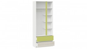 Шкаф для одежды комбинированный «Сканди» Дуб Гарден/Белый/Зеленый в Муромцево - muromcevo.katalogmebeli.com | фото 3