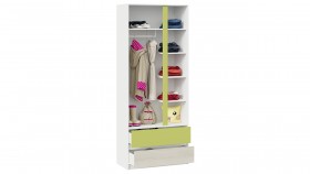 Шкаф для одежды комбинированный «Сканди» Дуб Гарден/Белый/Зеленый в Муромцево - muromcevo.katalogmebeli.com | фото 4
