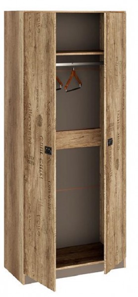 Шкаф для одежды «Пилигрим» (Дуб Каньон светлый, Фон серый) в Муромцево - muromcevo.katalogmebeli.com | фото 2