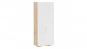 Шкаф для одежды с 2 глухими дверями «Эмбер» Яблоня Беллуно/Белый глянец в Муромцево - muromcevo.katalogmebeli.com | фото