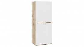 Шкаф для одежды с 2-мя дверями «Фьюжн» Дуб Делано/Белый глянец в Муромцево - muromcevo.katalogmebeli.com | фото