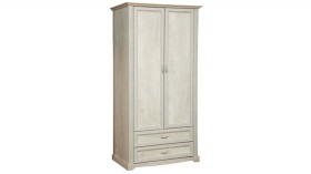 Шкаф для одежды "Сохо" (бетон пайн белый/2 ящика/зеркало) в Муромцево - muromcevo.katalogmebeli.com | фото 2