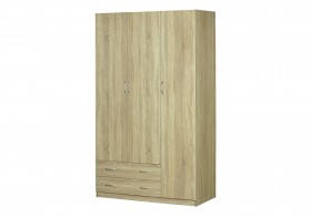 Шкаф для платья и белья 3-х дверный без зеркала Дуб Сонома в Муромцево - muromcevo.katalogmebeli.com | фото