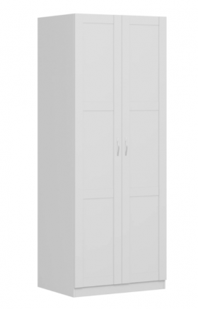 Шкаф двухдверный Пегас сборный белый в Муромцево - muromcevo.katalogmebeli.com | фото