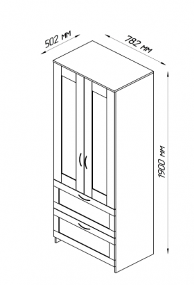 Шкаф двухдверный Сириус с 2 ящиками дуб сонома в Муромцево - muromcevo.katalogmebeli.com | фото 3