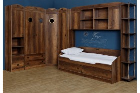 Шкаф комбинированный для одежды «Навигатор» (Дуб Каньон) в Муромцево - muromcevo.katalogmebeli.com | фото 3