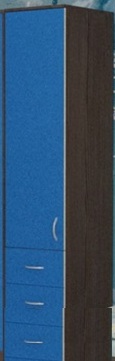 Шкаф-пенал №2 (закрытый) Бодего темный/Голубой в Муромцево - muromcevo.katalogmebeli.com | фото