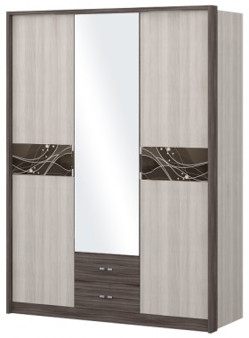 Шкаф трехстворчаты с зеркалом Шк68.1 Николь в Муромцево - muromcevo.katalogmebeli.com | фото 1
