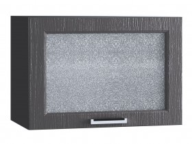 Шкаф верхний горизонтальный со стеклом 609, ШВГС 609 (Клен серый/корпус венге) в Муромцево - muromcevo.katalogmebeli.com | фото