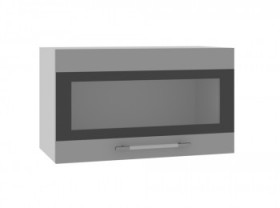 Шкаф верхний Ройс ГПГСФ 600 (Белый софт/Серый/горизонт) в Муромцево - muromcevo.katalogmebeli.com | фото