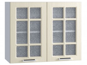 Шкаф верхний со стеклом 800, ШВС 800 (Клен кремовый/корпус белый) в Муромцево - muromcevo.katalogmebeli.com | фото