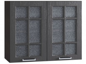 Шкаф верхний со стеклом 800, ШВС 800 (Клен серый/корпус венге) в Муромцево - muromcevo.katalogmebeli.com | фото