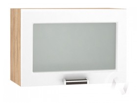 Шкаф верхний со стеклом Прага ШВГС 609 (Белое дерево/корпус дуб крафт золотой) в Муромцево - muromcevo.katalogmebeli.com | фото
