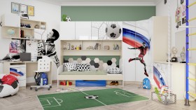 Система хранения над кроватью Футбол ЧМ (Белый/корпус Клен) в Муромцево - muromcevo.katalogmebeli.com | фото 2