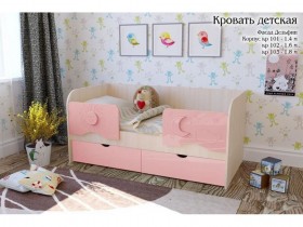 Соня Кровать детская 2 ящика 1.6 Розовый глянец в Муромцево - muromcevo.katalogmebeli.com | фото