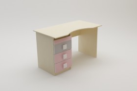Стол (столешница с выемкой) Грэйси (Розовый/Серый/корпус Клен) в Муромцево - muromcevo.katalogmebeli.com | фото 2