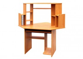 Угловой компьютерный стол (Вишня Оксфорд) в Муромцево - muromcevo.katalogmebeli.com | фото