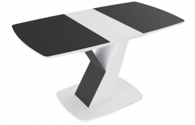 Стол обеденный «Гарда» Тип 1 (Белый/Стекло матовое черный графит) в Муромцево - muromcevo.katalogmebeli.com | фото 5