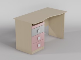Стол (столешница с выемкой) Грэйси (Розовый/Серый/корпус Клен) в Муромцево - muromcevo.katalogmebeli.com | фото