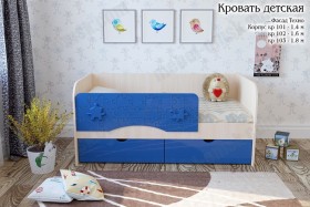 Техно Кровать детская 2 ящика 1.6 Синий глянец в Муромцево - muromcevo.katalogmebeli.com | фото