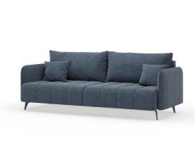 Валериан диван трёхместный прямой Синий, ткань RICO FLEX 101 в Муромцево - muromcevo.katalogmebeli.com | фото